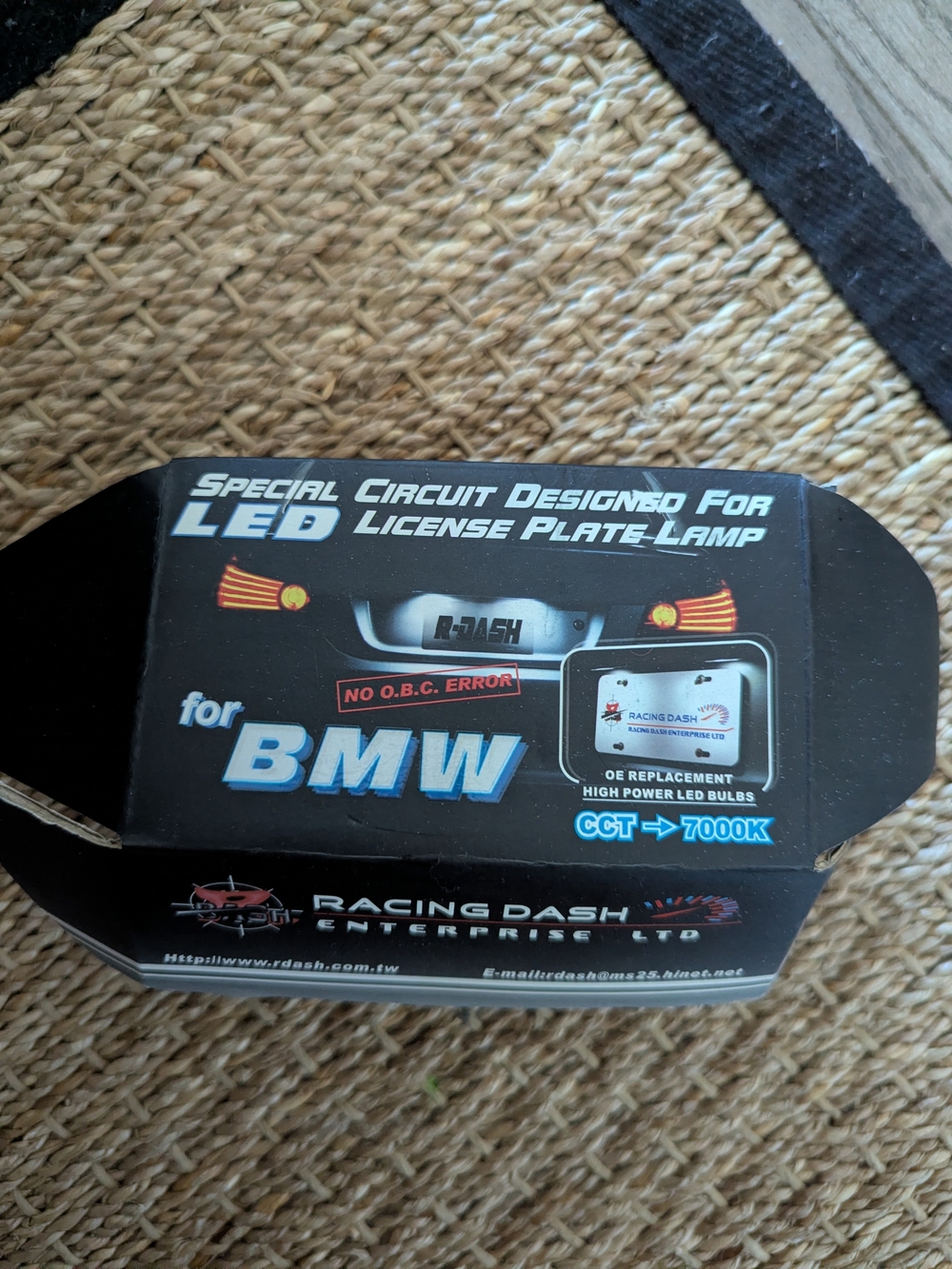 BMW LED License Plate Lights Racing Dash 7000K